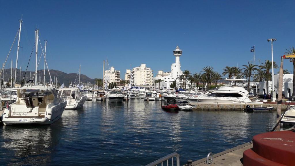 a group of boats docked in a marina at CLUB NAUTIC 3 in Empuriabrava