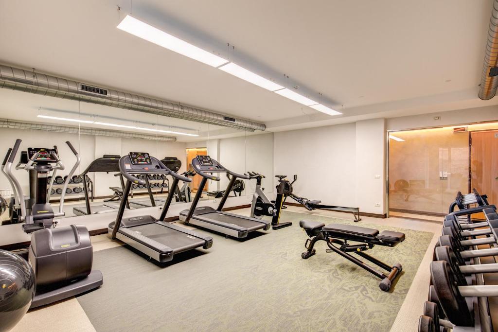 Fitness centrum a/nebo fitness zařízení v ubytování Warmthotel