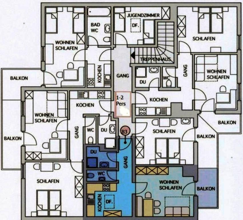 Plan piętra w obiekcie Haus Gebhard