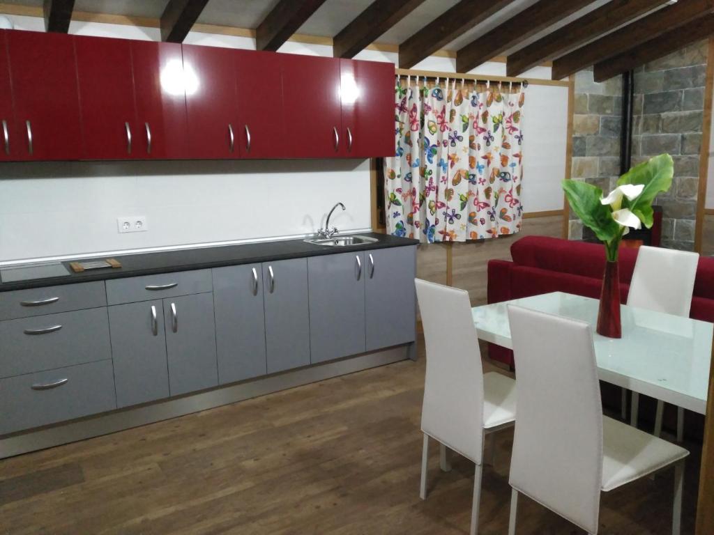 Kuchyň nebo kuchyňský kout v ubytování Bungalows Cantia