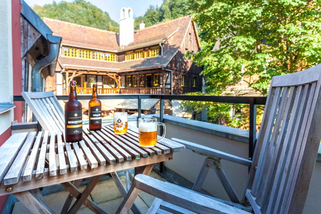 Nápoje v ubytování Bio-Hotel Zur Mühle