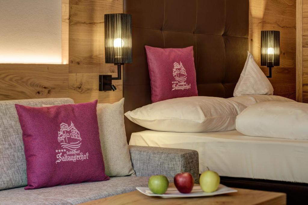 Postel nebo postele na pokoji v ubytování Hotel Saltauserhof