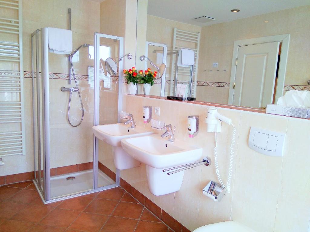 Koupelna v ubytování Alexa Hotel