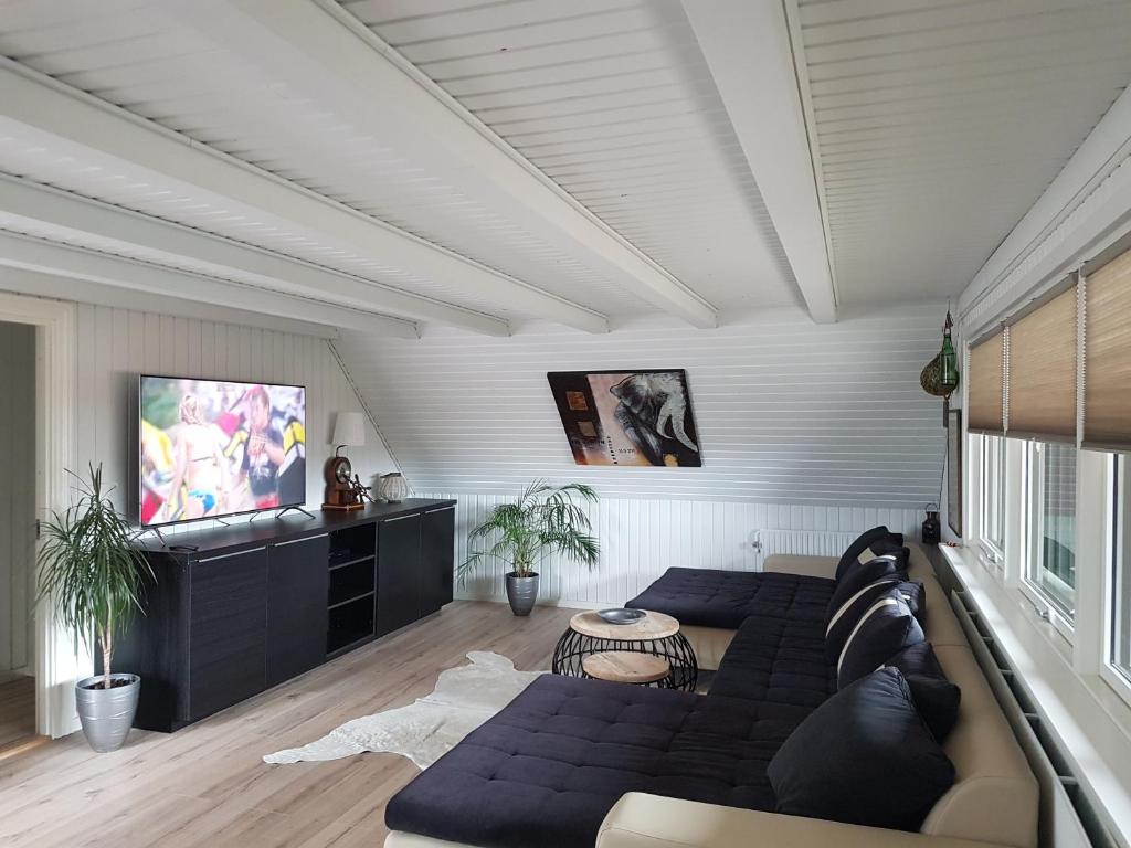ヴィデ・サンデにあるSurfers loungeのリビングルーム(ソファ、薄型テレビ付)