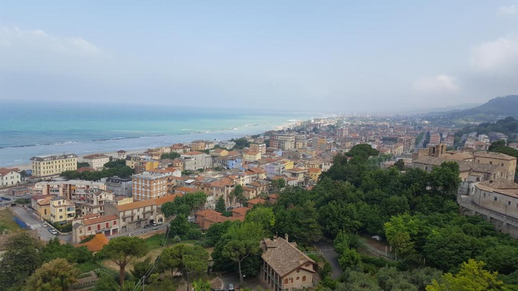 an aerial view of a city and the ocean at Casa di Mary in Grottammare