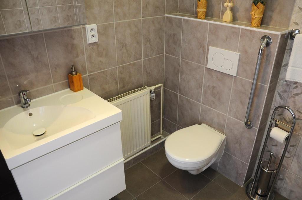 Koupelna v ubytování Hotel Gregor