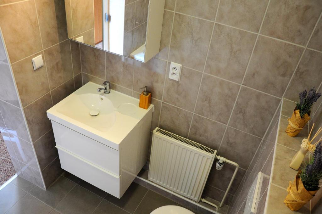 Koupelna v ubytování Hotel Gregor