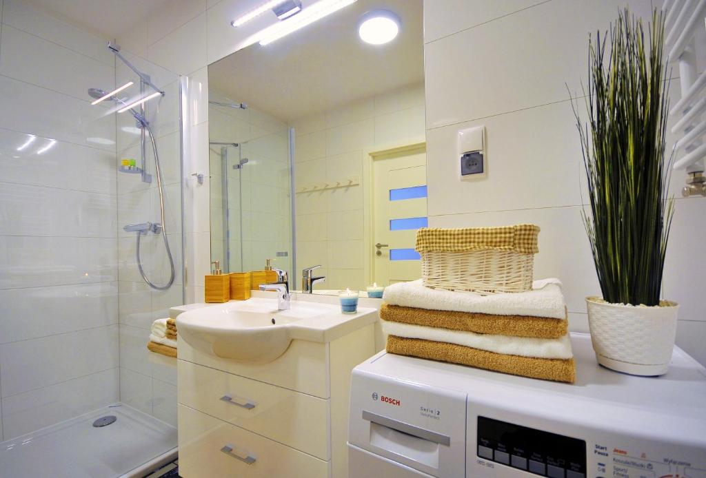 Kúpeľňa v ubytovaní Apartamenty REZULAK Solna B104 204 303