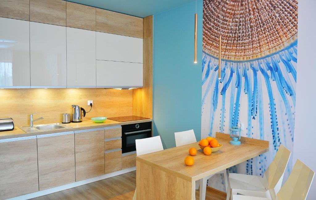 Kuchyňa alebo kuchynka v ubytovaní Apartamenty REZULAK Solna B104 204 303