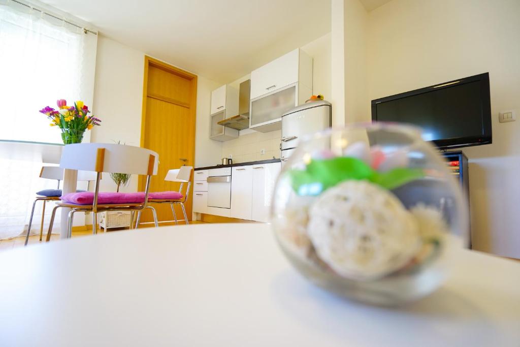 Kuchyň nebo kuchyňský kout v ubytování Apartment Nath