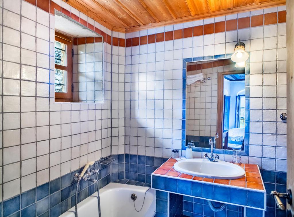 Koupelna v ubytování Guesthouse Ioannidis