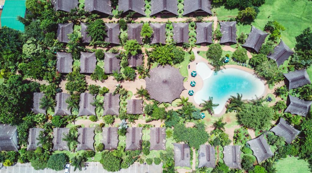 an overhead view of a pool at a resort at Sandy's Creations Resort in Lusaka