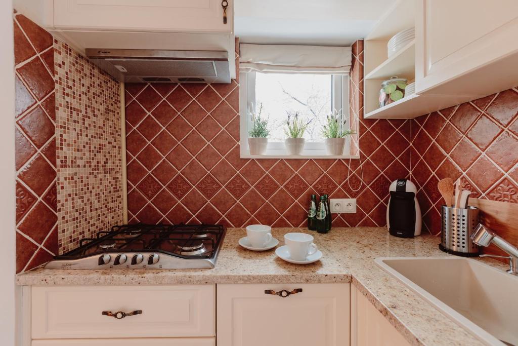 Kuchyňa alebo kuchynka v ubytovaní Apartament Wisniowa