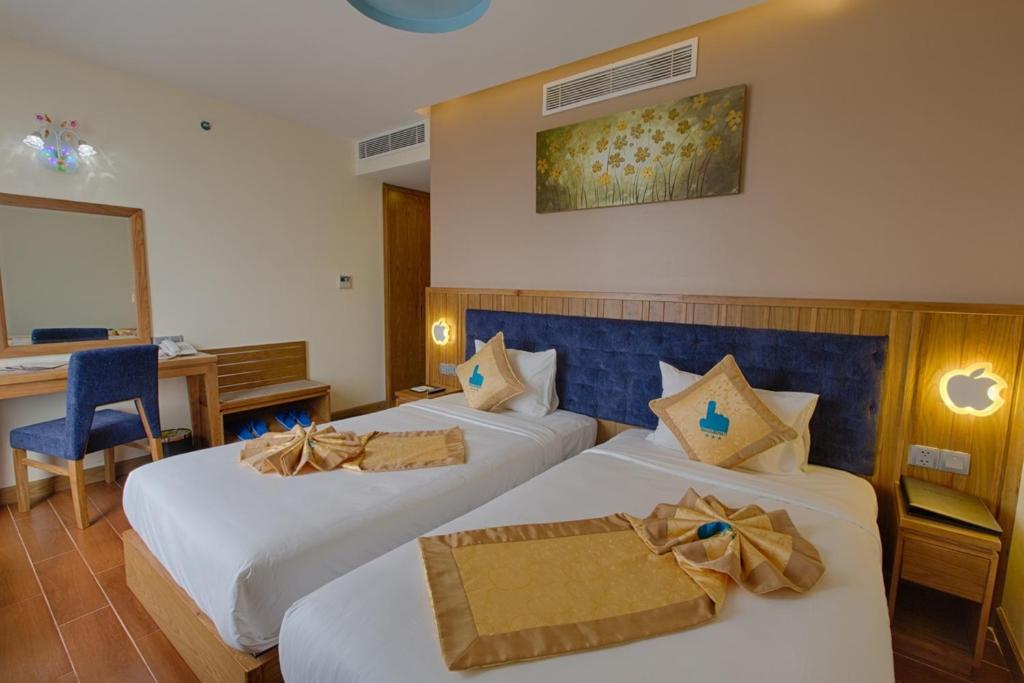 Phòng Deluxe 2 Giường Đơn Nhìn ra Một góc Biển