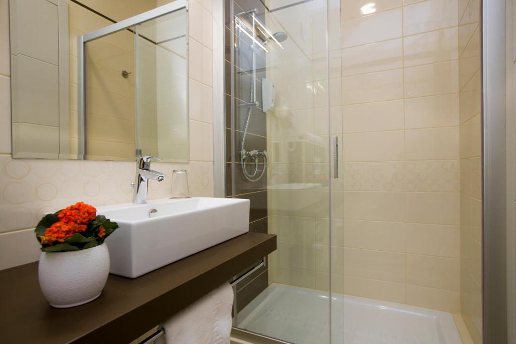 Koupelna v ubytování Apartma Grže