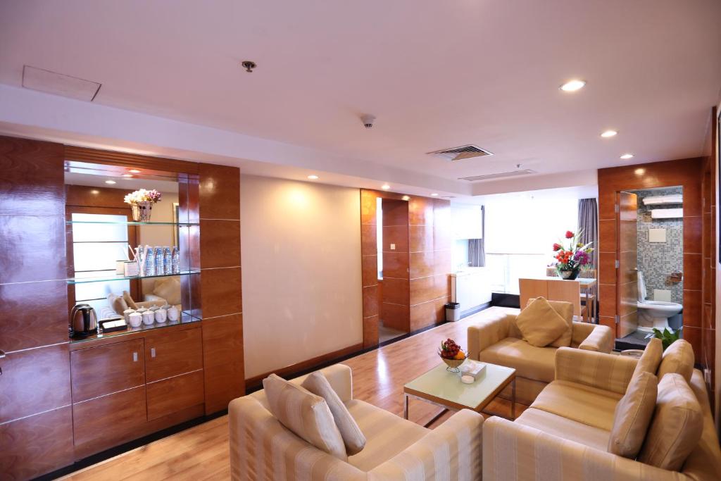 Posezení v ubytování Yihe Hotel Ouzhuang