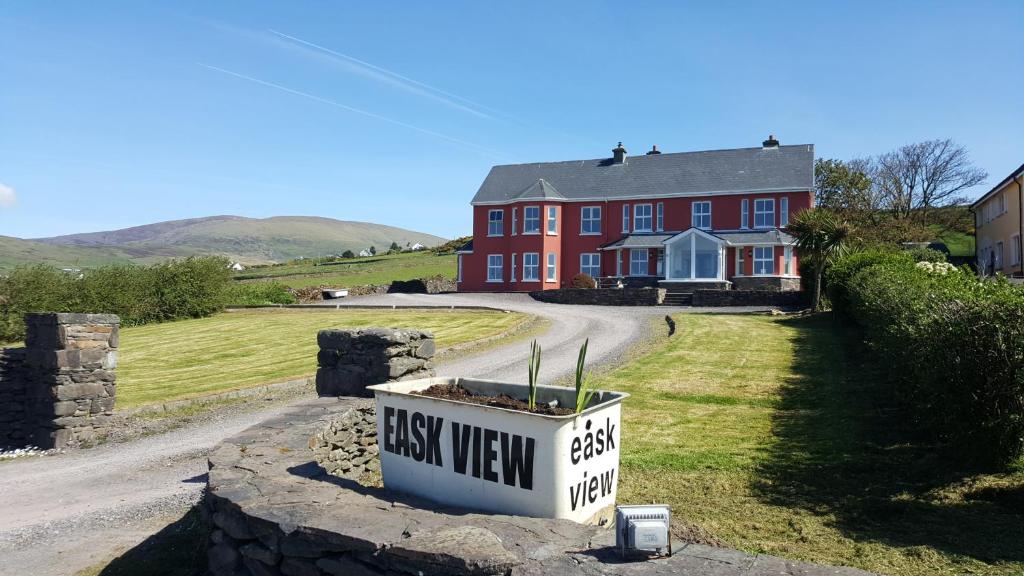 a house with a risk view sign in front of it at Eask View Dingle - Room Only in Dingle