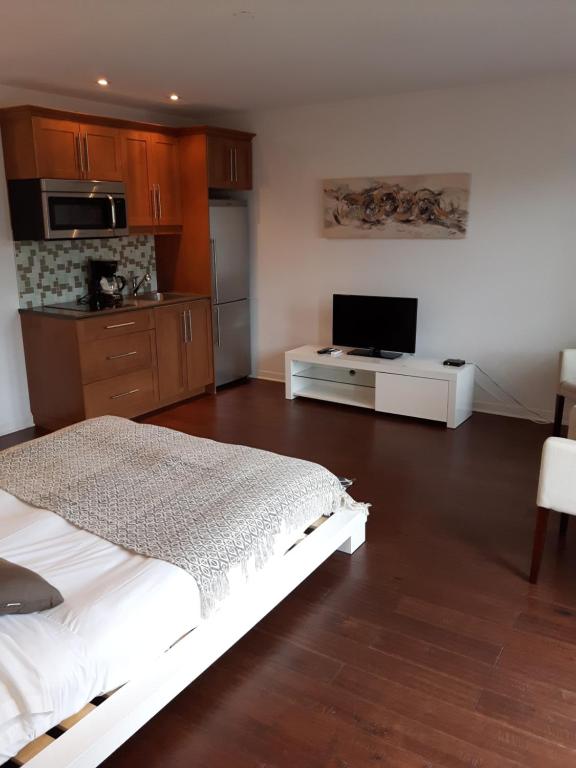 Kuchyň nebo kuchyňský kout v ubytování Condos Vacances Orford