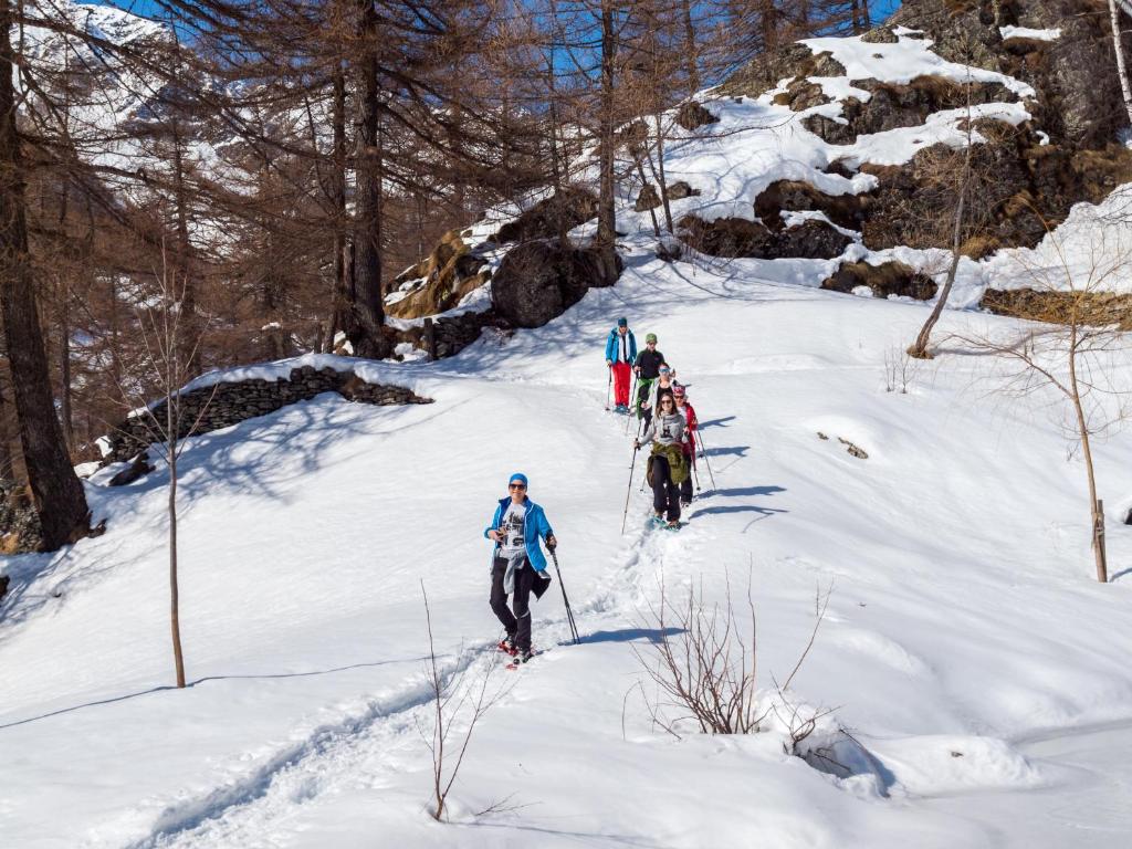 Gruppenhaus im Walliser Alpstyle v zimě
