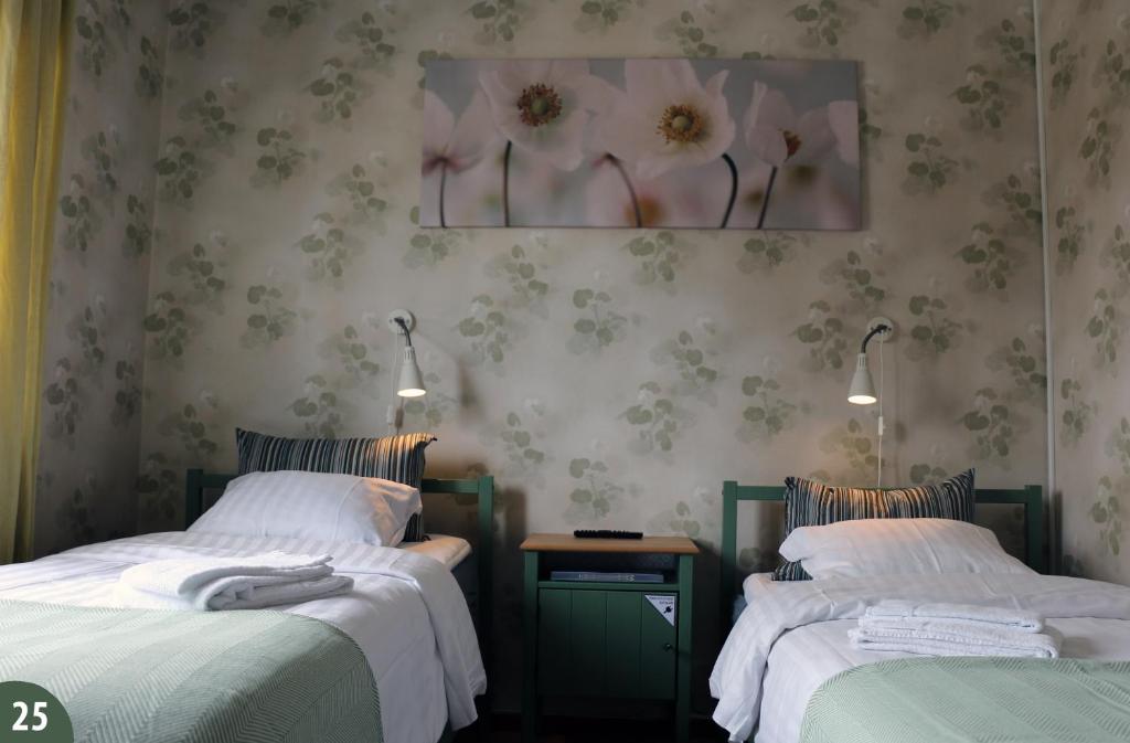 Postel nebo postele na pokoji v ubytování Svefi Vandrarhem - Hostel