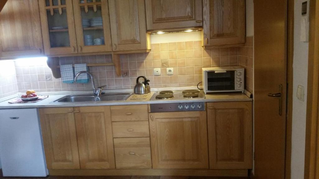 Kuchyň nebo kuchyňský kout v ubytování APARTMAJI STARI KOVAČ