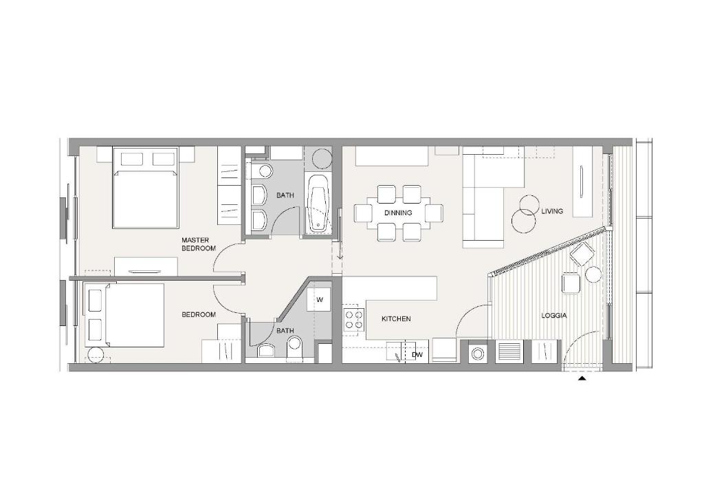 Plán poschodí v ubytovaní K Residence Zadar apartment