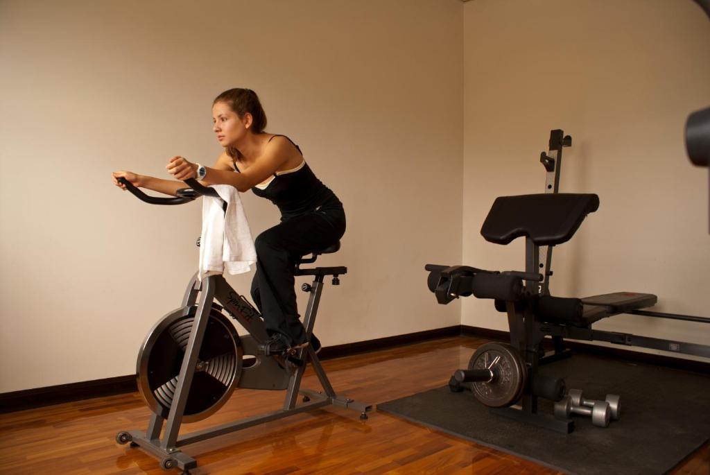 Fitness centrum a/nebo fitness zařízení v ubytování Hotel Plaza Real Suites & Apartments San Jose
