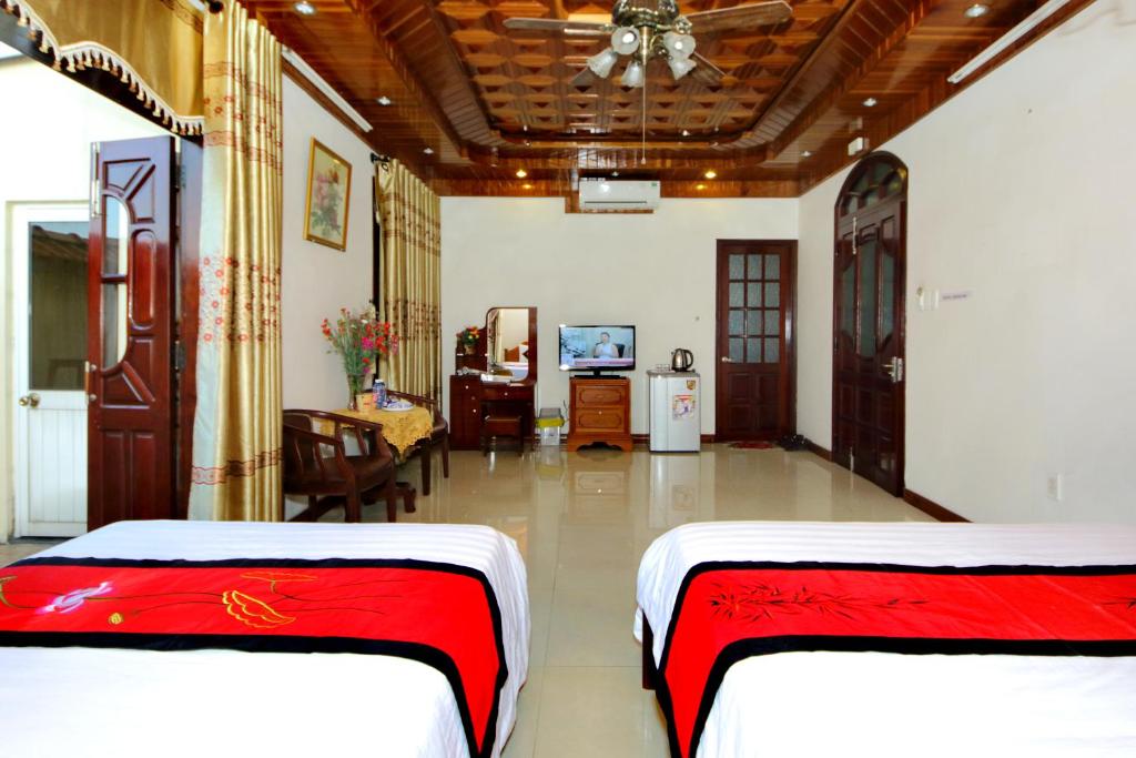Postel nebo postele na pokoji v ubytování Hoa Mau Don Homestay