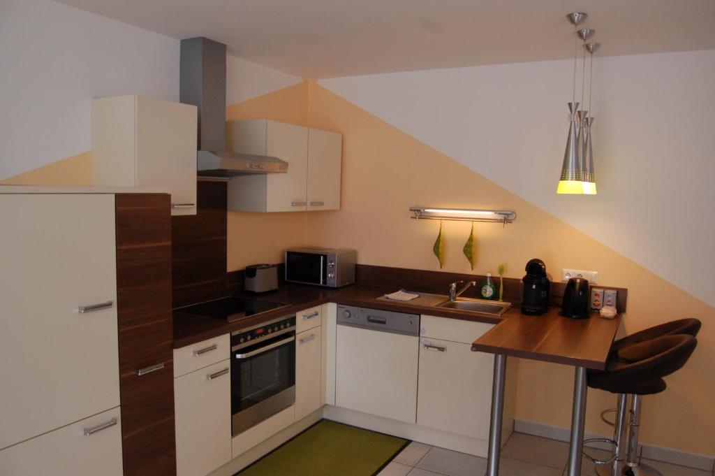 Kuchyň nebo kuchyňský kout v ubytování Ferienwohnung Frate