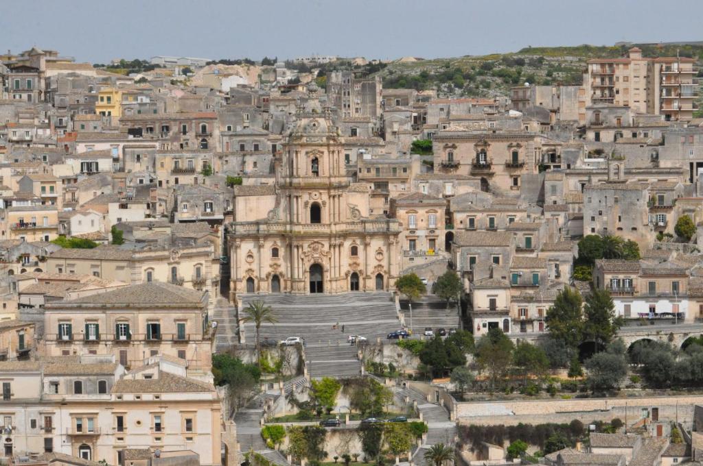 an aerial view of a city with buildings at Casa Fontana in Modica