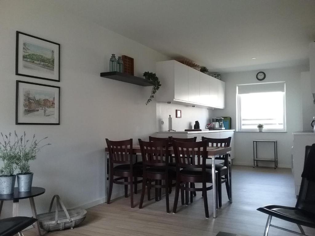 Kuchyň nebo kuchyňský kout v ubytování Hals Hotel ferielejlighed