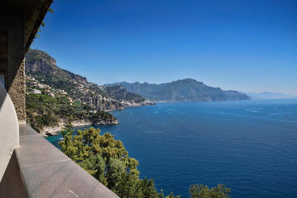 a view of the amalfi coast from positano at Hotel Belvedere in Conca dei Marini