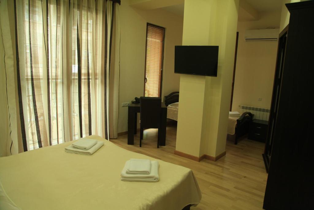TV a/nebo společenská místnost v ubytování Daniel Boutique Hotel