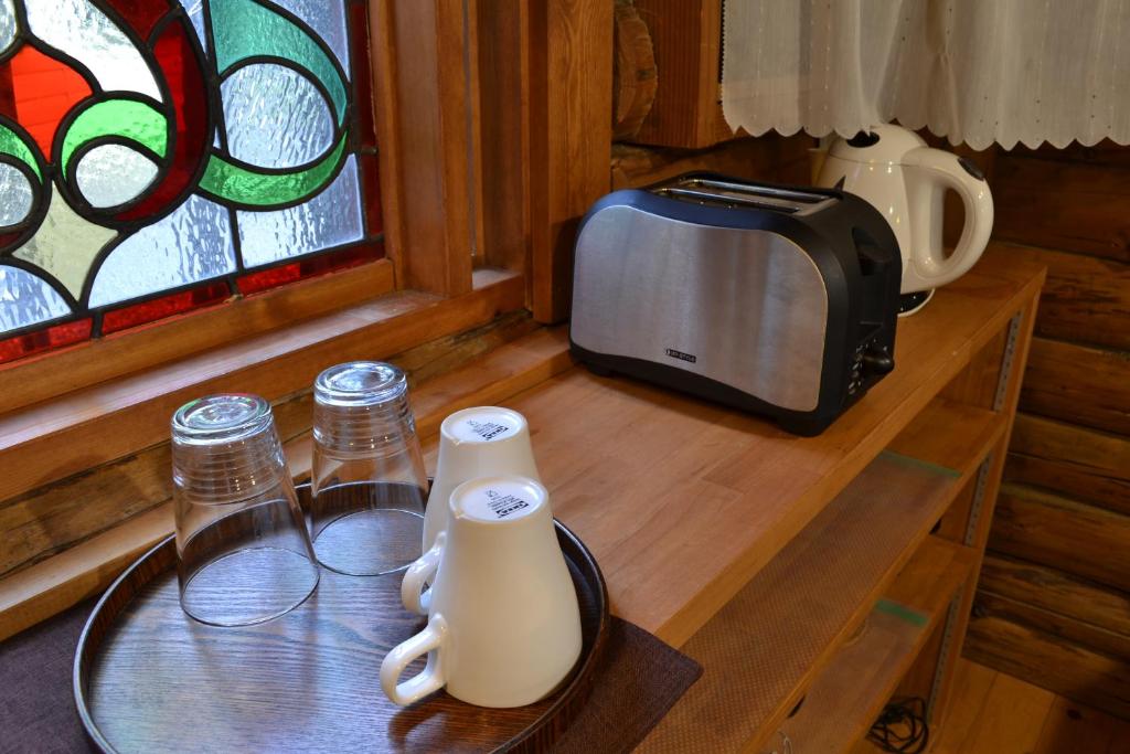 Příslušenství pro přípravu čaje a kávy v ubytování Hakuba Mominoki Hotel