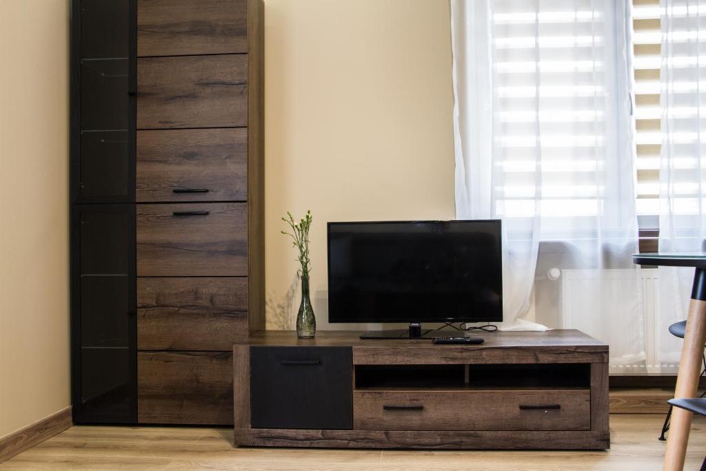Televízia a/alebo spoločenská miestnosť v ubytovaní Apartments Gradowa