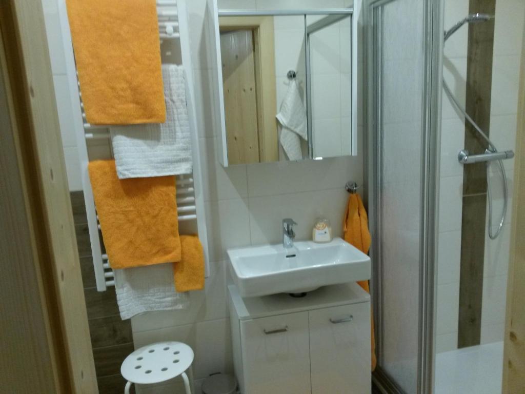 Koupelna v ubytování Bauernhof "Unteres Feld"