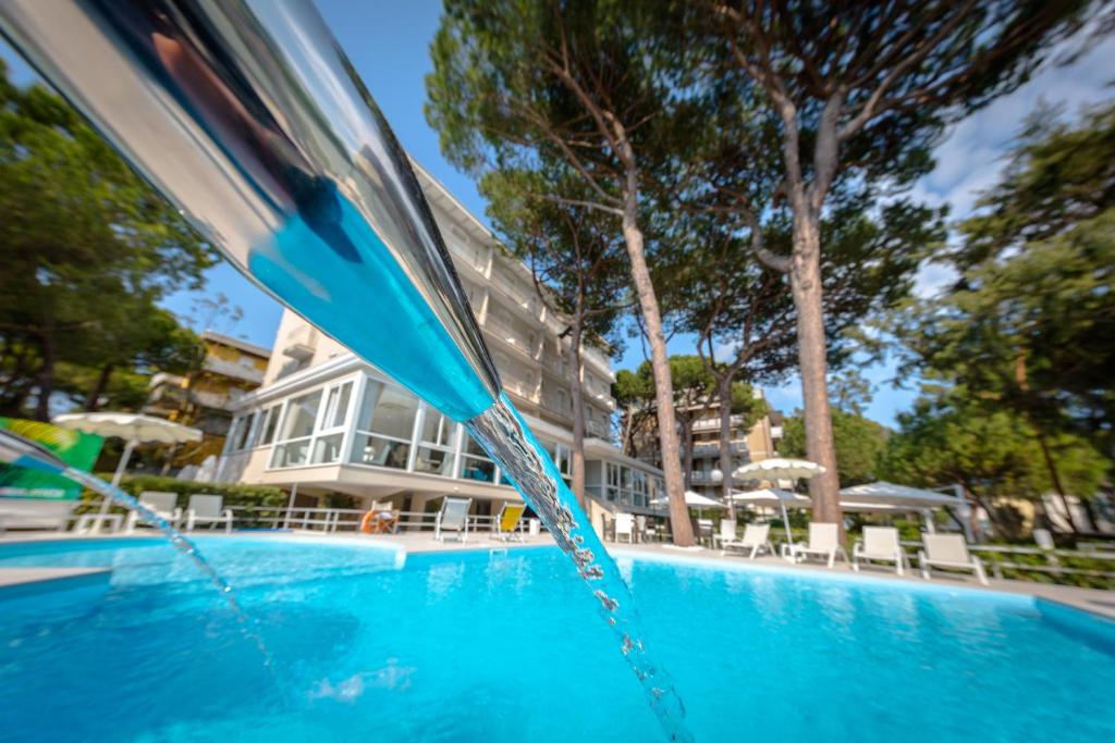 a close up of a boat in a swimming pool at Hotel San Marco in Milano Marittima