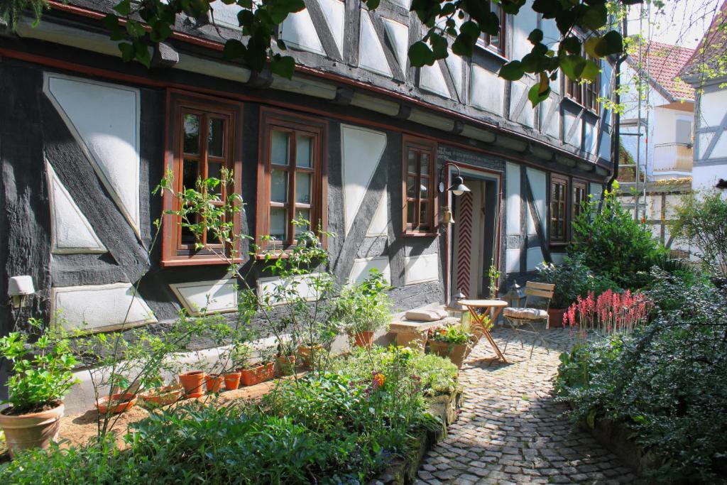 un patio de una casa con un montón de plantas en Alte Pfarre Gudensberg, en Gudensberg
