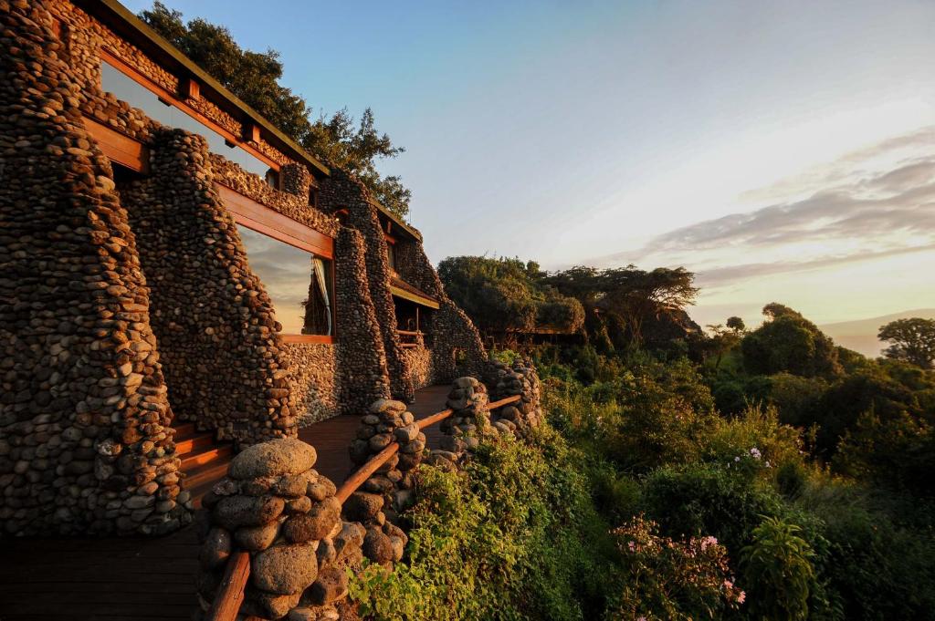 a building with a window on the side of it at Ngorongoro Serena Safari Lodge in Ngorongoro