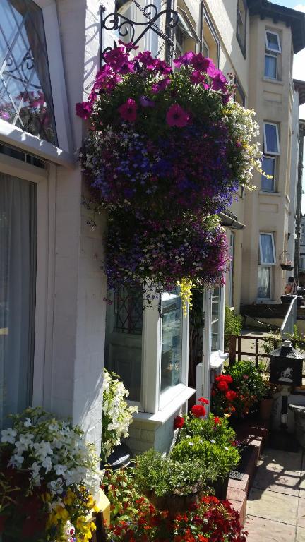 a bunch of flowers on the side of a building at Sunnyside Hotel in Great Yarmouth