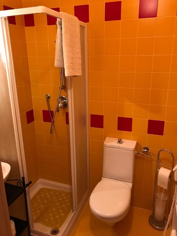 Koupelna v ubytování Puffele b&b