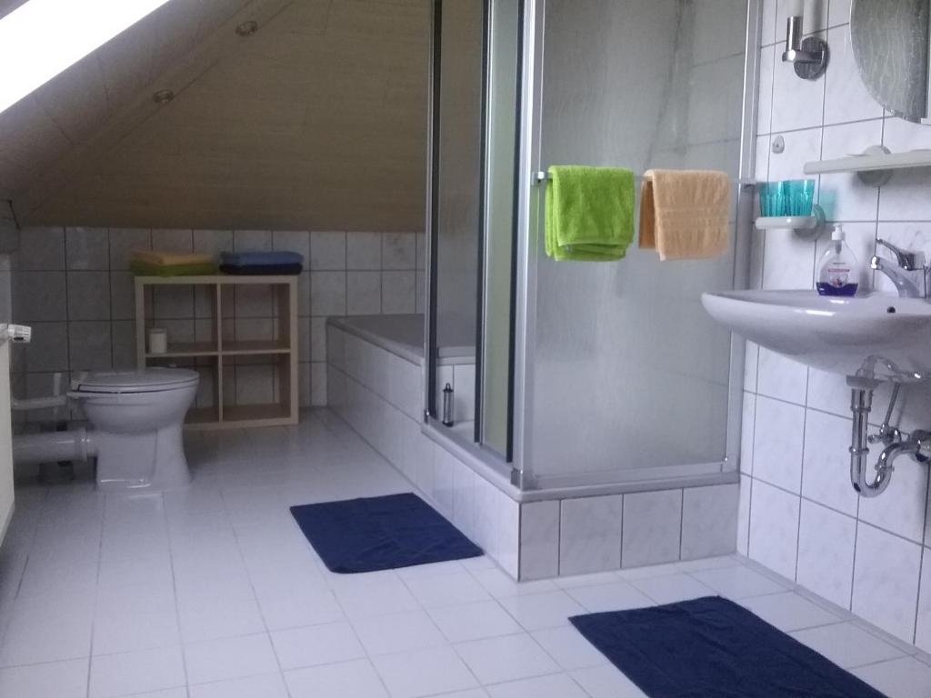 Koupelna v ubytování Zur schönen Aussicht