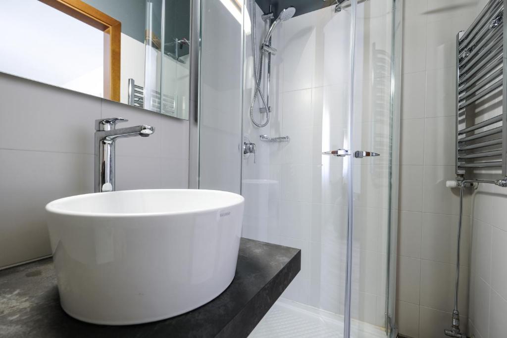 Koupelna v ubytování Hotel Villa Alberta