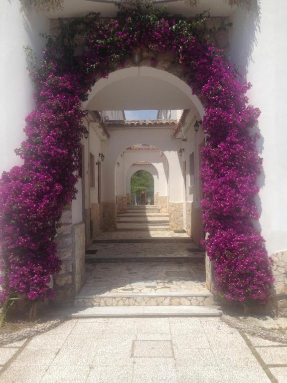 ガエータにあるHoliday home Casbaの紫の花のアーチ道