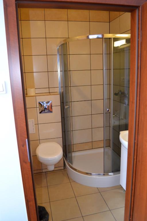 Koupelna v ubytování Hostel Mikołajczyka59