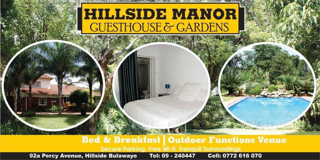 a collage of photos of a house and a pool at Hillside Manor in Bulawayo