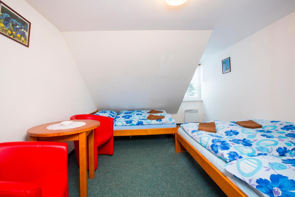 Postel nebo postele na pokoji v ubytování Chata Pod lipami