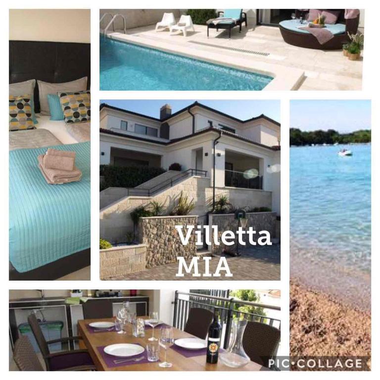 a collage of pictures of a villa mima at Villetta Mia in Njivice