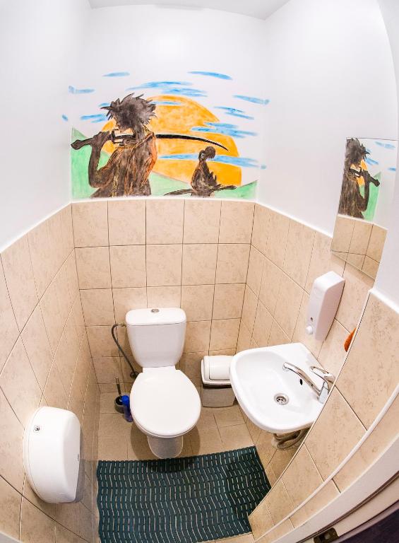 Koupelna v ubytování Klaipeda Hostel