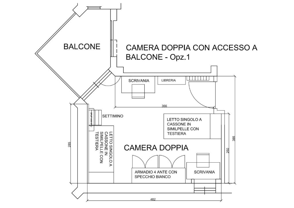 Půdorys ubytování Tower Lecce